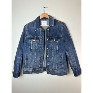 Old Navy Denim Jacket Womens Medium Blue Stretch Trucker Jean Jacket M
